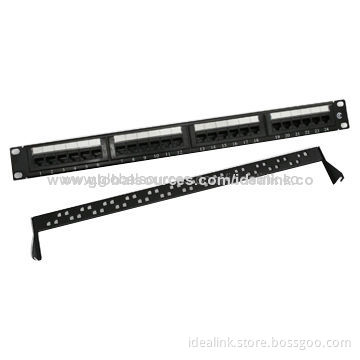 24/48-port Patch Panels with FTP/UTP Cat5e/6 Network Cables, Black Color